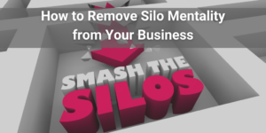 How to Remove Silo Mentality from Your Business overlay on maze with the words smash the silos